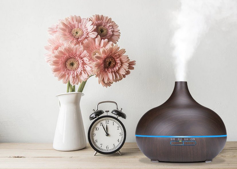 Aroma Difuzér Tibet tmavý dub | LED, Elektr. síť, časovač, 150ml