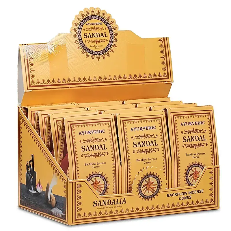 Ayurvedic Santalové dřevo | Vonné kužely Tekoucí dým 10ks