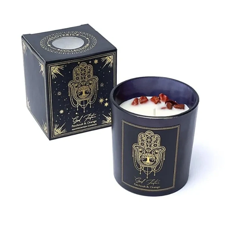 Manifestační svíčka Good Fortune s červeným jaspisem 120 g