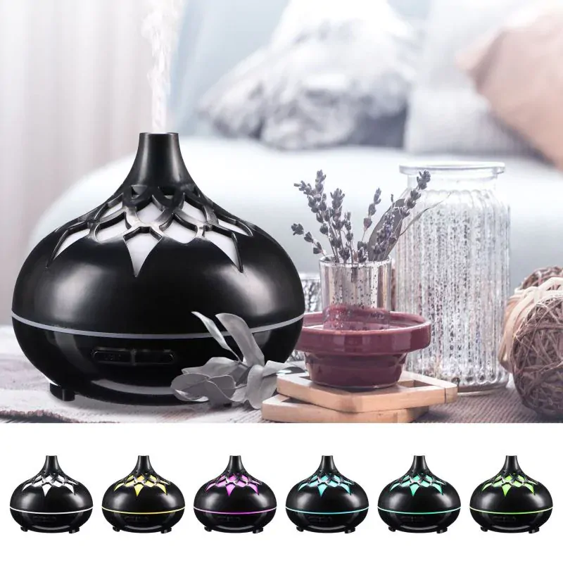 Aroma Difuzér Orient černý lesk 500ml | LED podsvícení, Časovač