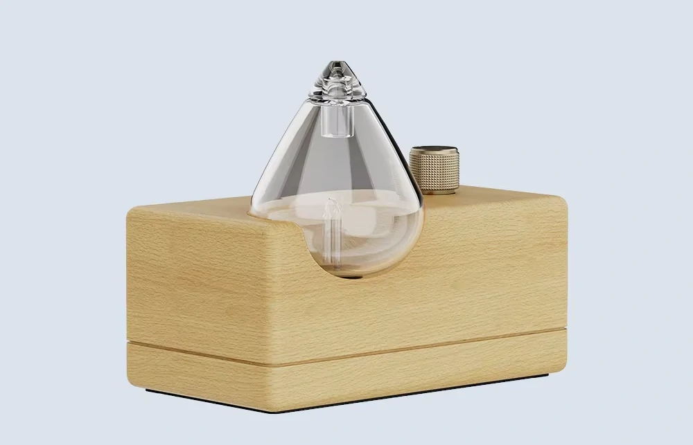 Droplet | Luxusní suchý nebulizér s akumulátorem ze dřeva a skla, USB, baterie