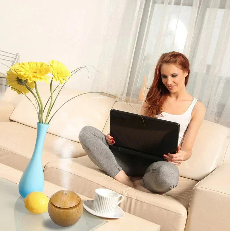 Aroma Difuzér Moon Světlé dřevo | LED, USB, 130ml 