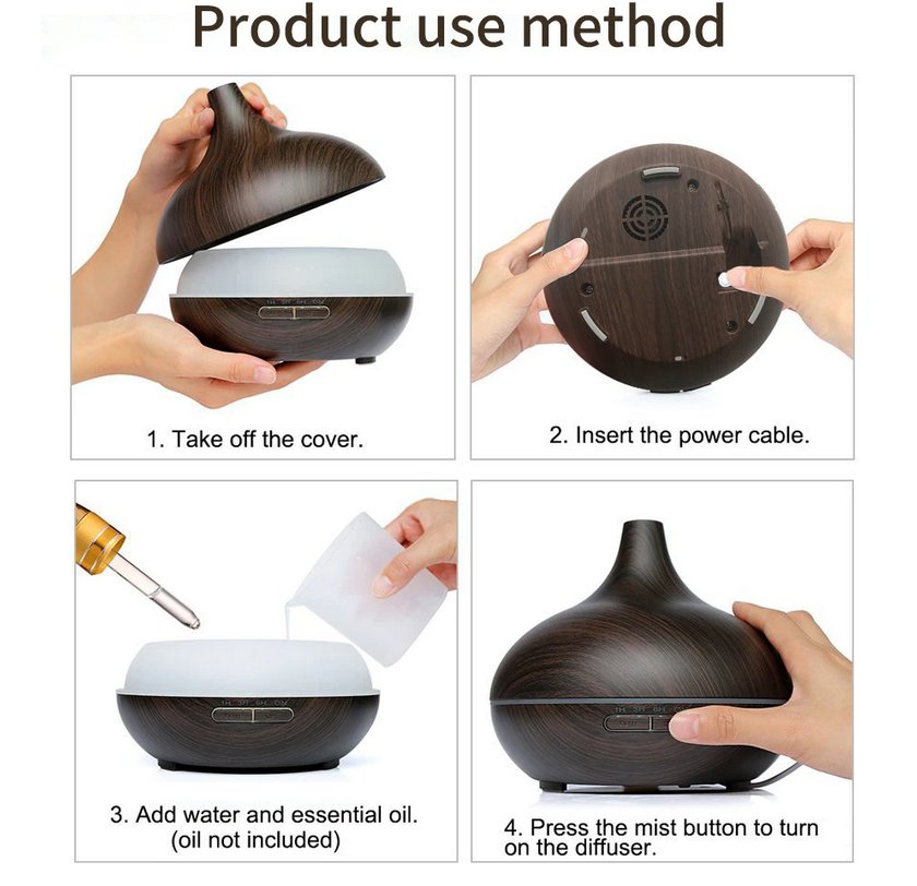 Aroma Difuzér Tibet tmavý dub | LED, Elektr. síť, časovač, 150ml