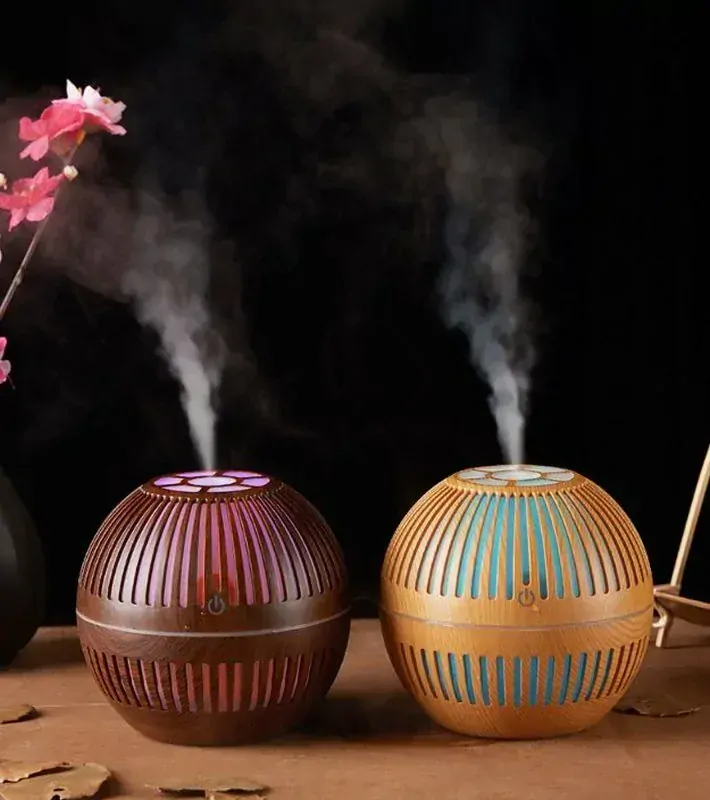 Aroma Difuzér Saturn Tmavé dřevo | LED, USB, 160ml 