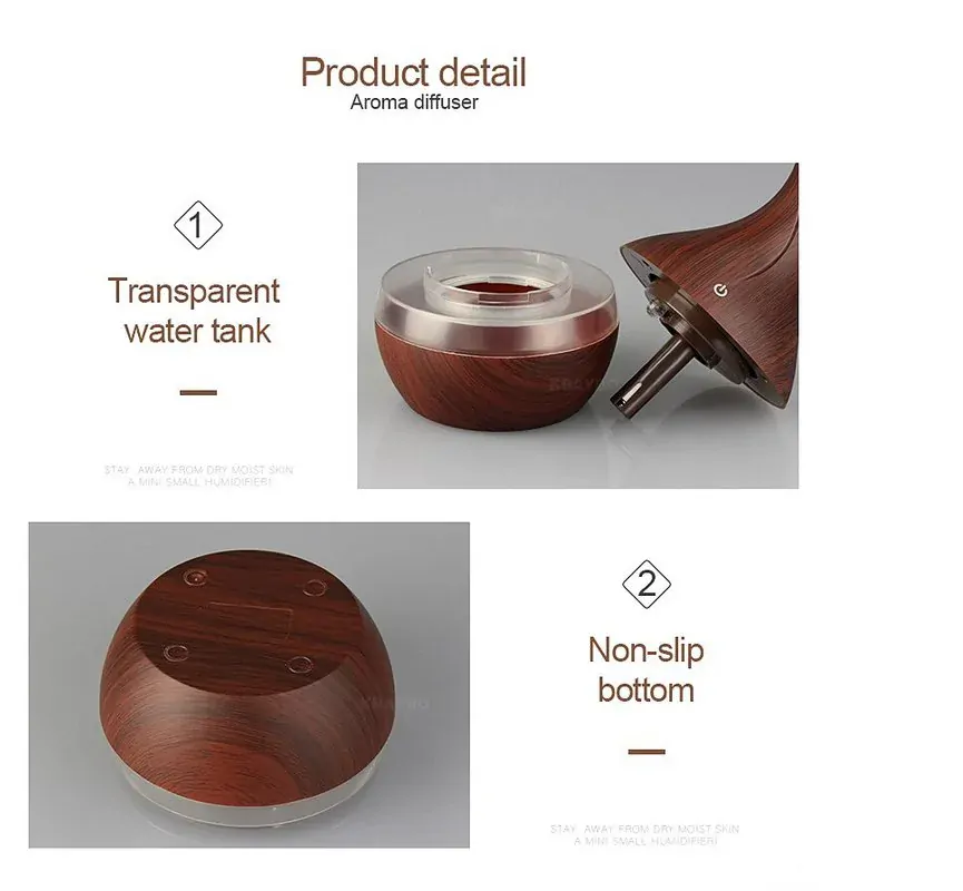 Aroma Difuzér Epic tmavé dřevo | USB, LED, 220ml