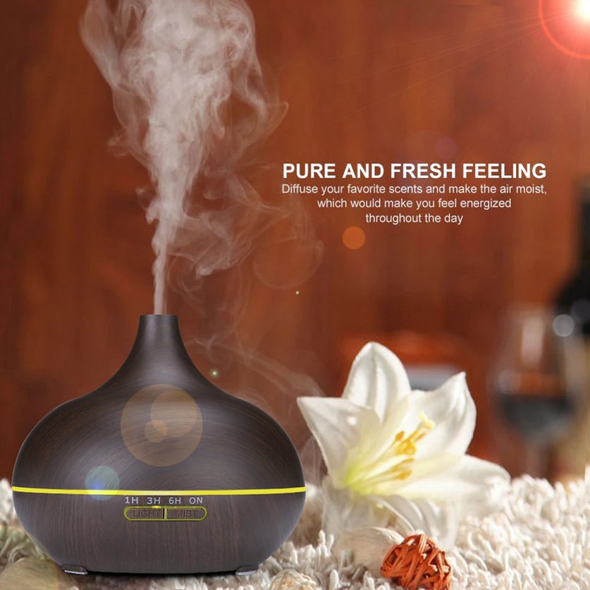 Aroma Difuzér Tibet tmavý dub | LED, Elektr. síť, časovač, 150ml