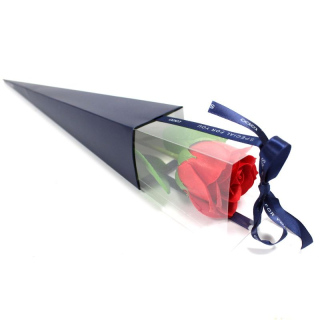 Luxusní velká Červená Mýdlová Růže 40cm v Dárkovém balení