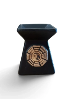 Keramická aroma lampa Yin Yang - hranatá tmavá