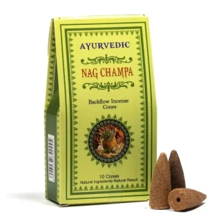 Ayurvedic Nag Champa | Vonné kužely Tekoucí dým 10ks