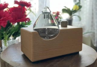 Droplet | Luxusní suchý nebulizér s akumulátorem ze dřeva a skla, USB, baterie